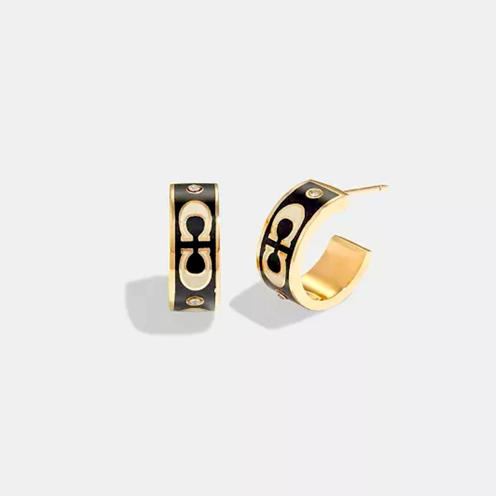 Plated brass, enamel and glass
Hypoallergenic titanium post
1/2" (L) x 1/4" (H)